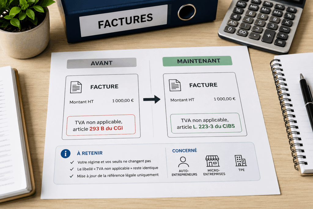 Mention TVA non applicable : du 293 B au CIBS en 2027